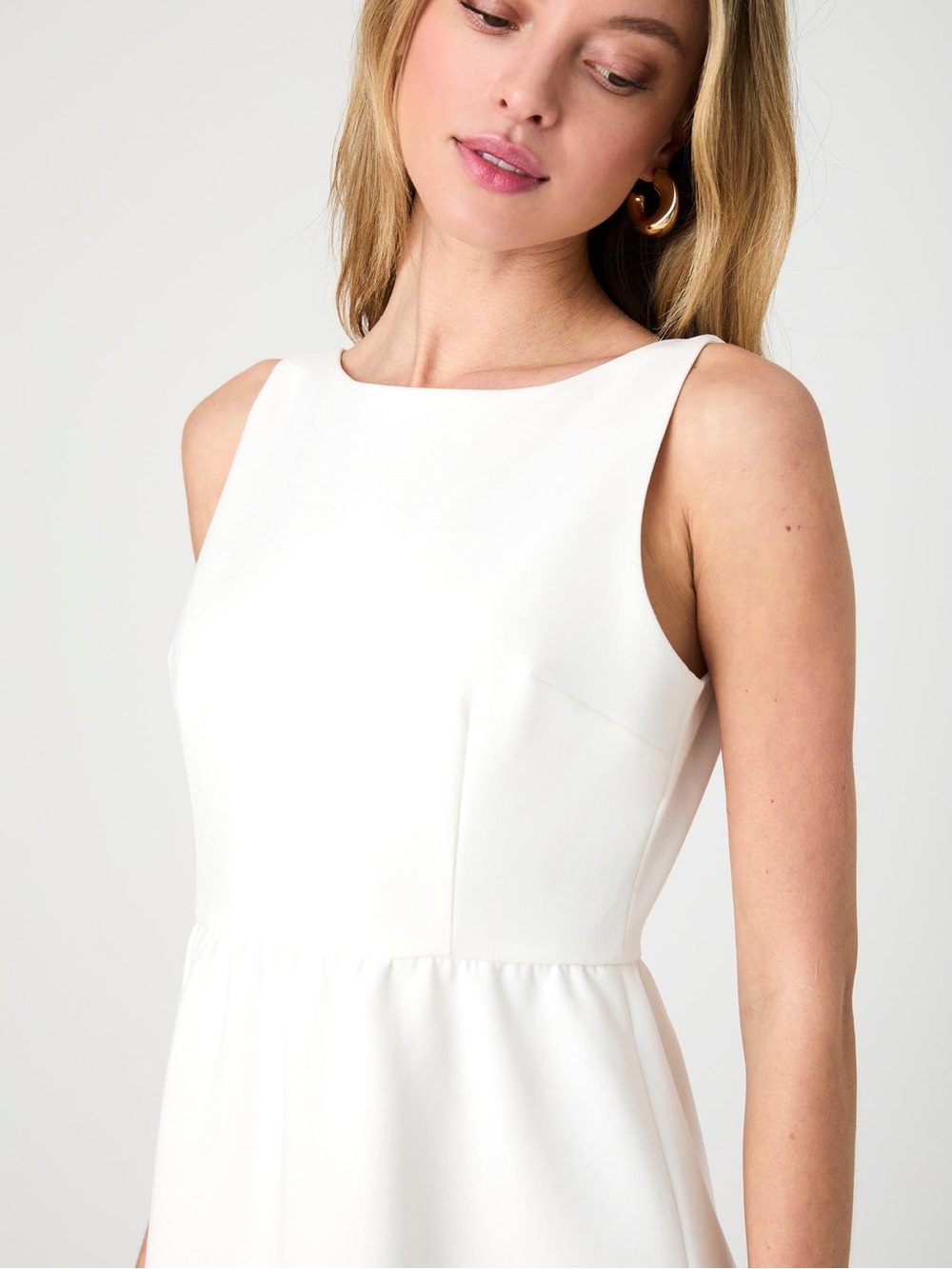 French Connection White Gorgeous Sleeveless Midi Dress with Boatneck 10